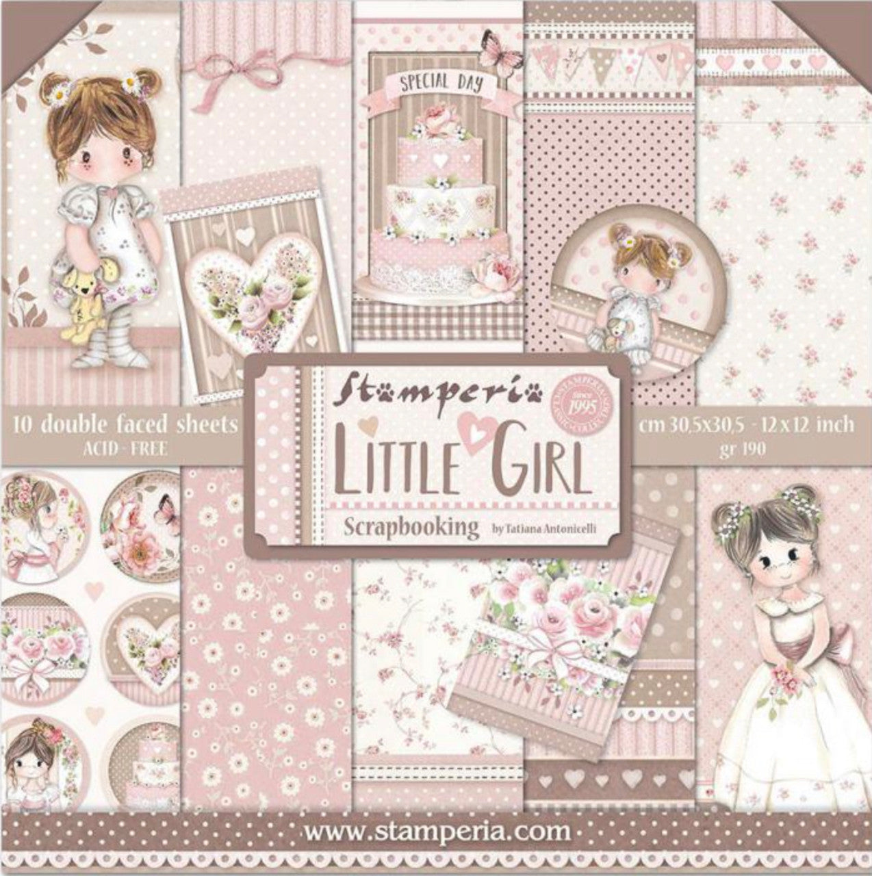 Stamperia Little Girl-papierpakket 30 x 30 cm
